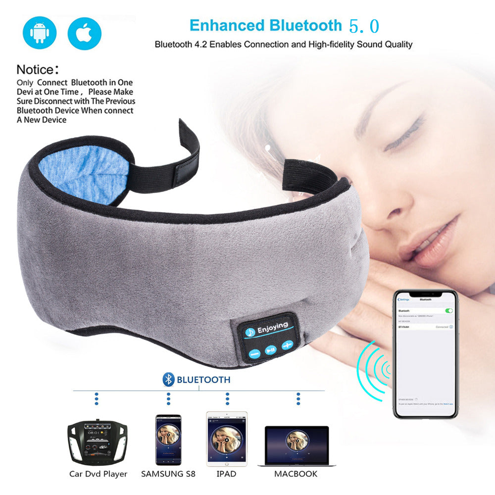 Wireless Stereo Bluetooth Earphone Sleep Mask Phone Headband Sleep Soft Earphones Sleeping Eye Mask Music Headset