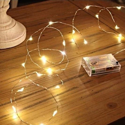 2Pcs Fairy Christmas LED String Lights Battery Operated Wedding Home Party Decor