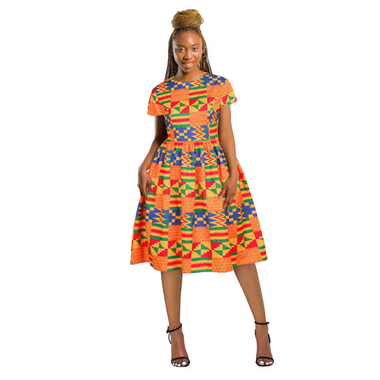 ON SALE!!! 50% OFF!!! Nubian Style Short-sleeved Dress