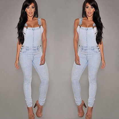 Mujeres Sexy Baggy Loose Jeans Denim Overoles Pantalones Mono Mamelucos