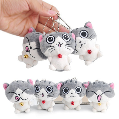 8cm lindo gato de dibujos animados gatito Mini muñeco de peluche juguete llavero colgante