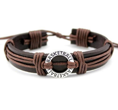 Basketball Football Soccer Softball Volleyball Leather Bracelets - The Styky Shack