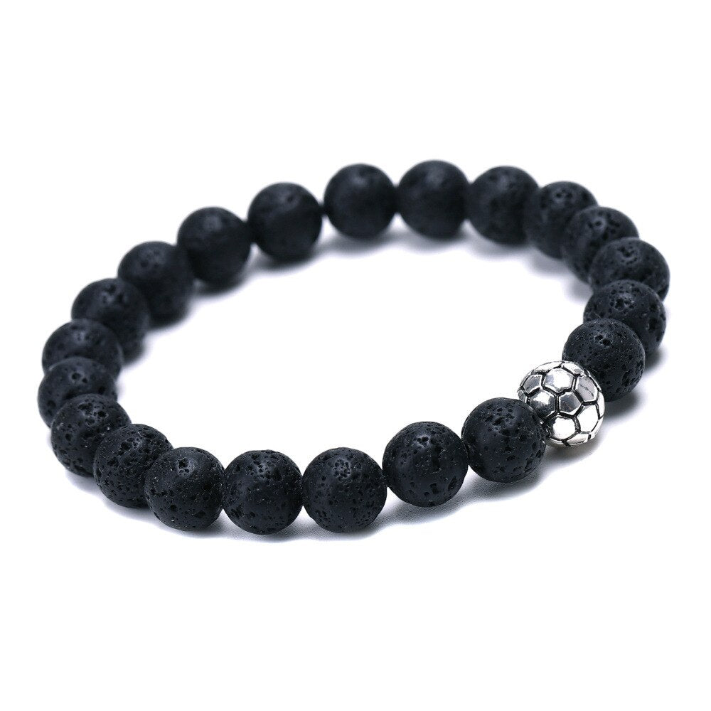 8mm Natural Beads Bracelets Football Sport Men Black Meditation Stone Women Prayer Jewelry Reiki Yoga adjustable Homme Bracelet - The Styky Shack