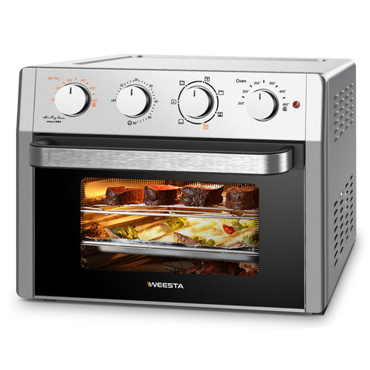 Horno tostador freidora de aire de 24 cuartos - Horno de convección 7 en 1 con función de freír, asar, tostar, asar y hornear - Horno tostador de freír para encimera - Electrodomésticos de cocina para cocinar pollo, filete y pizza 