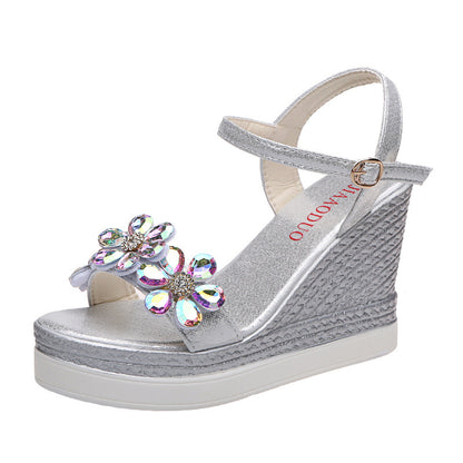 Women's Floral Wedge Buckle Beach Sandals