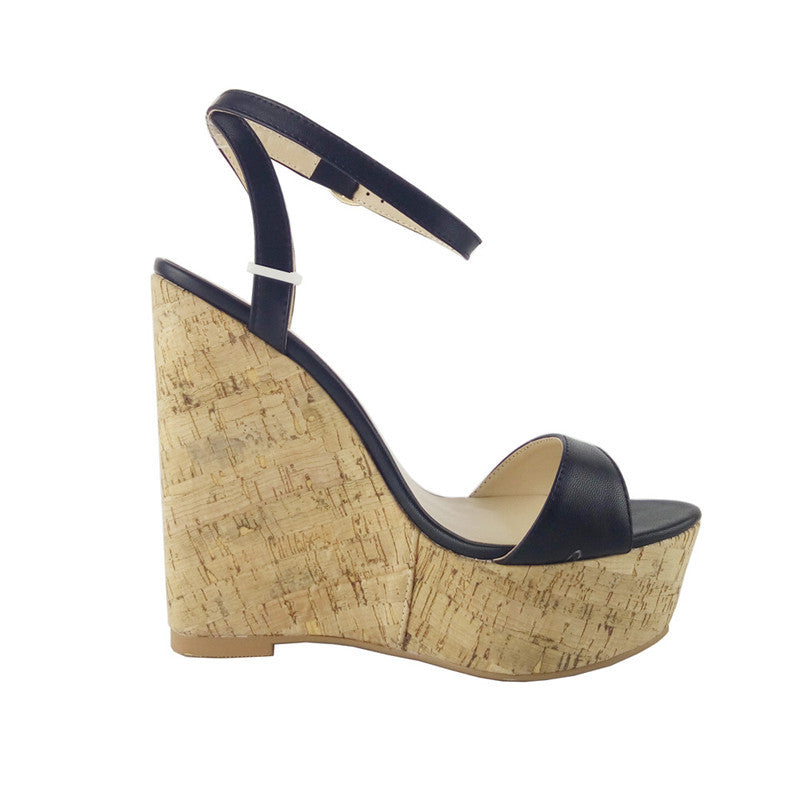 Wood Wedge Platform Sandals