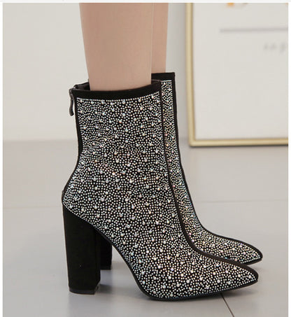 ¡¡¡EN VENTA!!! ¡¡¡50% REBAJADO!!! Botas de tacón alto con diamantes de imitación