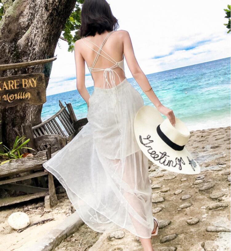 Sexy backless beach dress