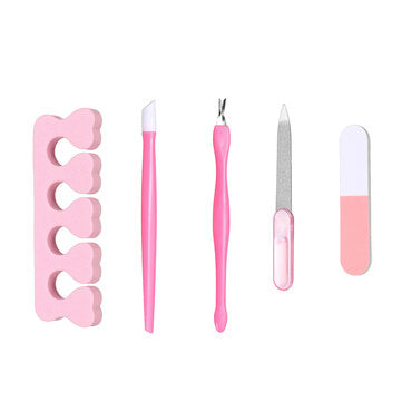 5pcs Pink Portable Nail Tools Professional File Suitable For Professional Salon Use Or Home Use