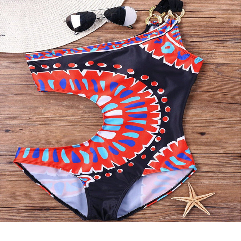 ON SALE!!! 50% OFF!!! Dynamic Print Side Cut Out swimsuit