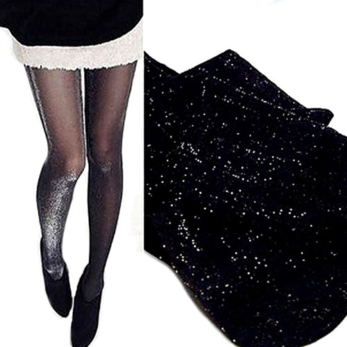 Women Fashion Shiny Over Knee Long Socks Glitter Glossy High Tights Stockings