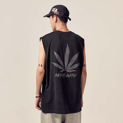 "LEAF" Vest with printed graphics