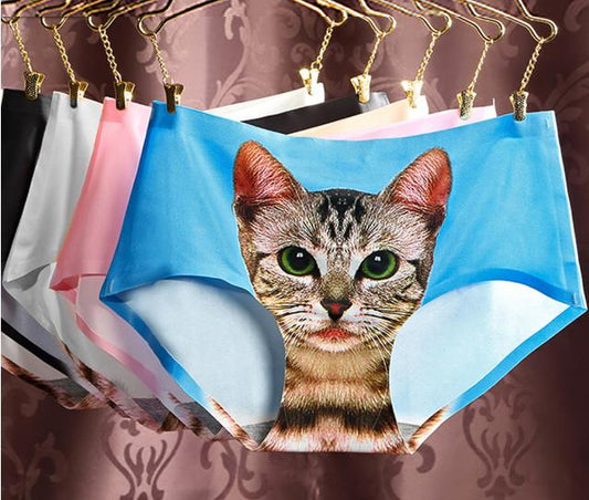 3D printing Women's Pussycat Panties Anti Emptied Cat Printing Underwear Women Panty Sexy Briefs Women Seamless Control Girls - The Styky Shack