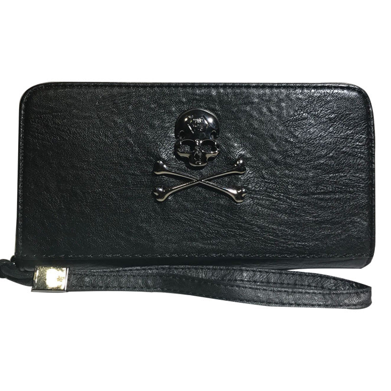 Cartera blanda de mujer con calaveras