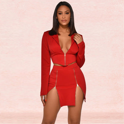 Urban women's sexy V-neck suit