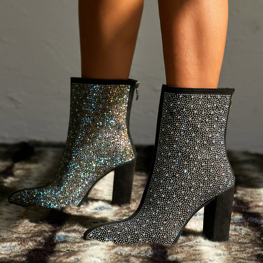 ON SALE!!! 50% OFF!!! Rhinestone High Heel Boots