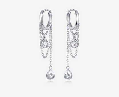 s.925 sterling silver earrings  plated platinum anti-allergic silver
