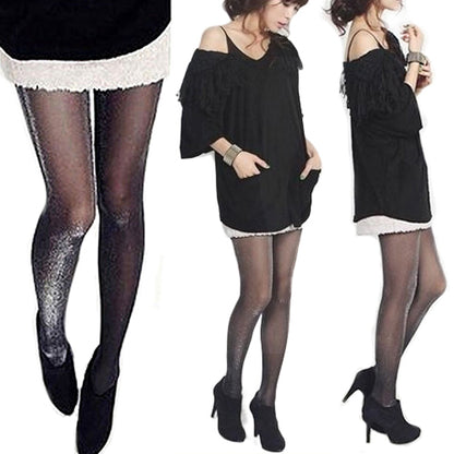 Women Fashion Shiny Over Knee Long Socks Glitter Glossy High Tights Stockings