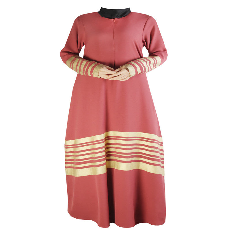 Autumn dress bronzing mop dress