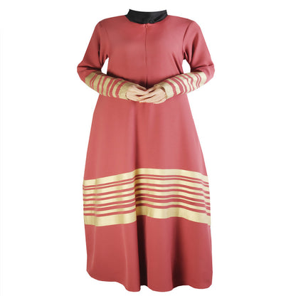 Autumn dress bronzing mop dress