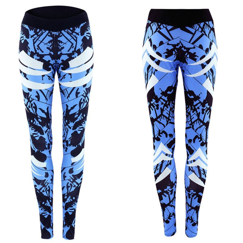 ON SALE!!! 50% OFF!!! Dark Blue Printed Tight Gym Leggings