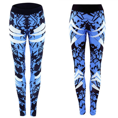 ON SALE!!! 50% OFF!!! Dark Blue Printed Tight Gym Leggings