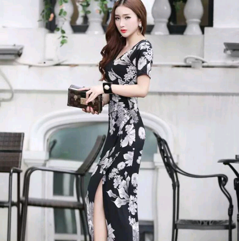 new ladies dress bag hip print Slim slit