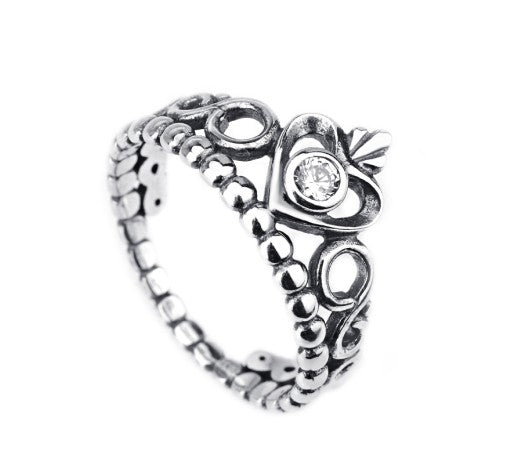 .925 Sterling Silver Crown Ring