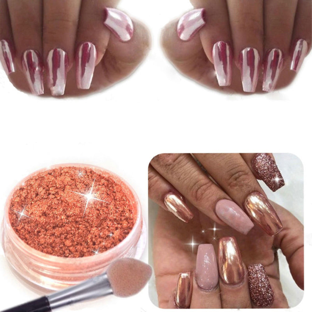 2g Sexy mujer espejo uñas brillo polvo belleza arte manicura herramienta con cepillos