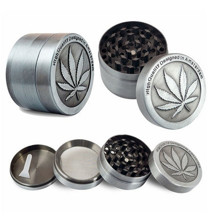 40mm Leaf 3 4 Layers Zinc Alloy Tobacco Crusher Hand Muller Smoke Herb Grinder