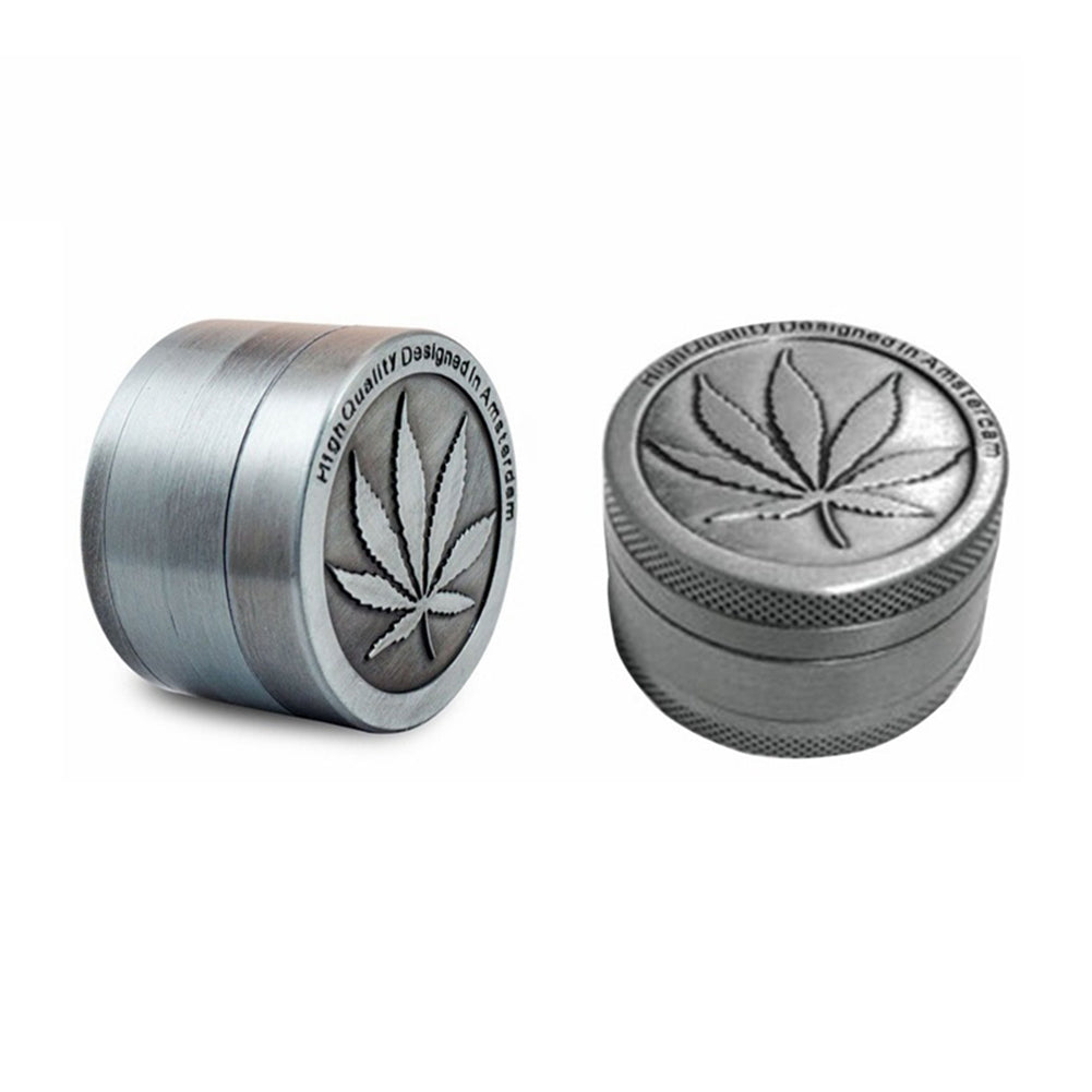 40mm Leaf 3 4 Layers Zinc Alloy Tobacco Crusher Hand Muller Smoke Herb Grinder