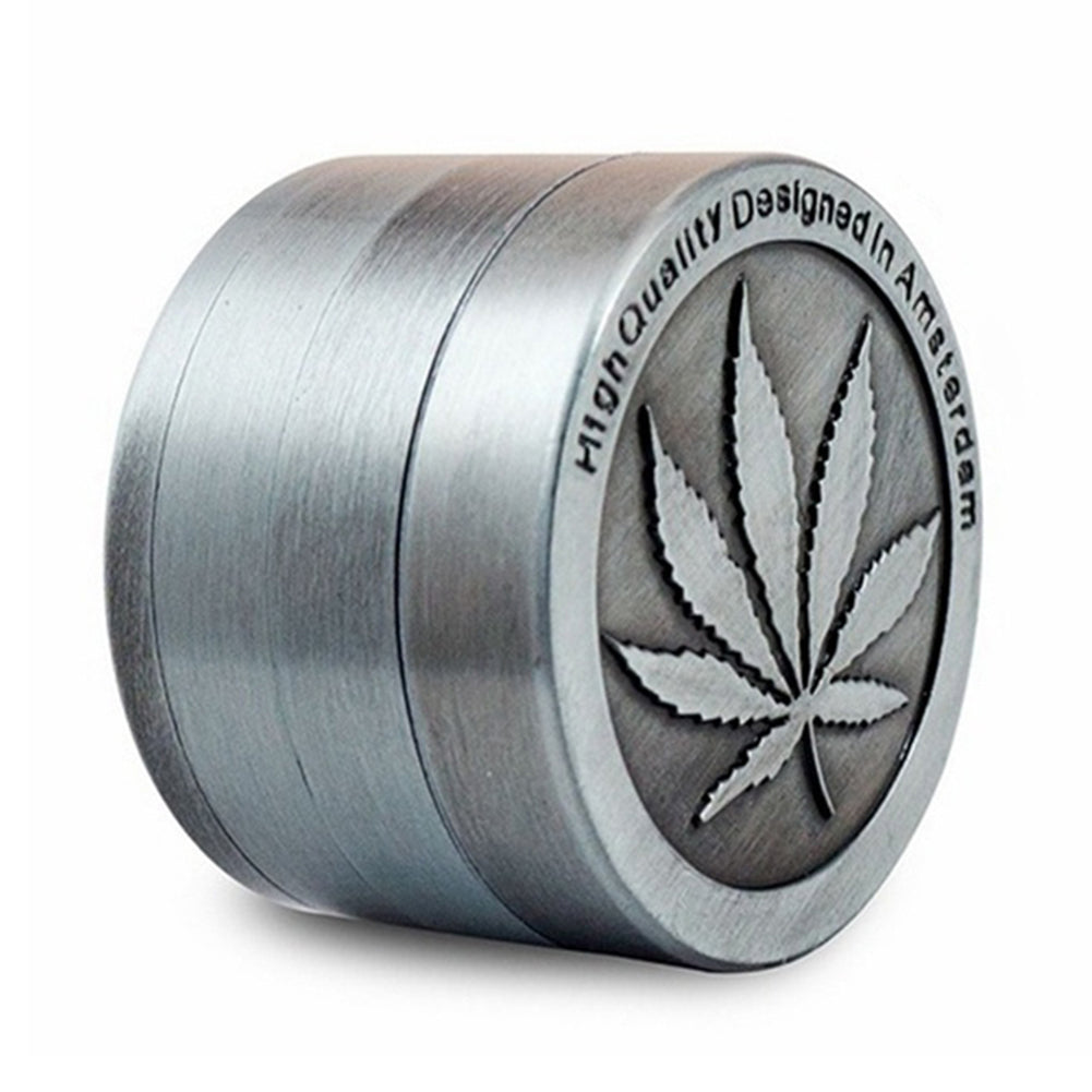 40mm Leaf 3 4 Layers Zinc Alloy Tobacco Crusher Hand Muller Smoke Herb Grinder