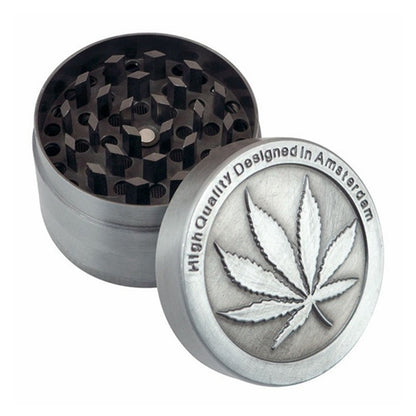 40mm Leaf 3 4 Layers Zinc Alloy Tobacco Crusher Hand Muller Smoke Herb Grinder