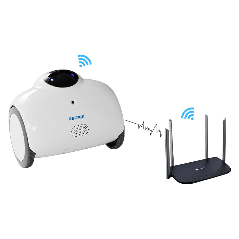 Lente de 3,3 mm 720P HD WiFi Robot inteligente Cámara IP Carga automática Voz Talkback Webcam