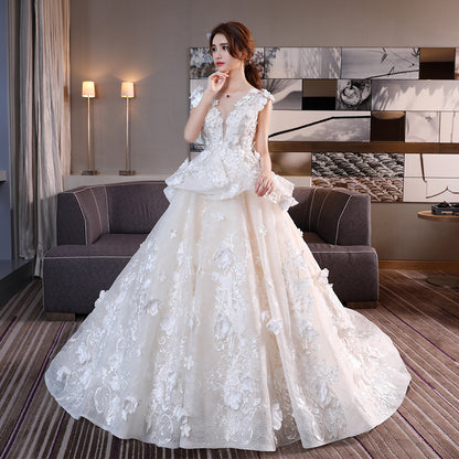 Bridal Big Train Elegant Wedding Dress