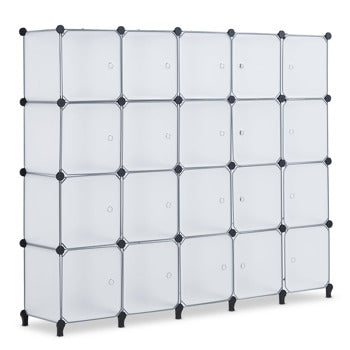 Organizador de almacenamiento de 20 cubos con puertas, cubos de almacenamiento portátil para armario, armario, estantes modulares para bricolaje, almacenamiento para ropa, libros, zapatos, juguetes 