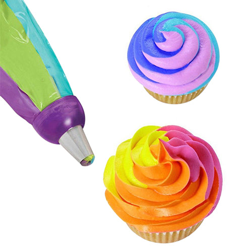 1Pc Icing Piping Bag Nozzle Converter Tri-Color Cream Coupler