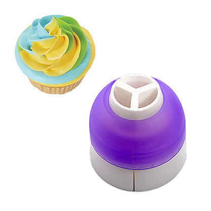 1Pc Icing Piping Bag Nozzle Converter Tri-Color Cream Coupler