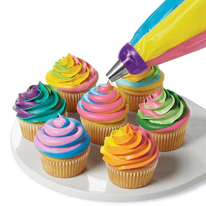 1Pc Icing Piping Bag Nozzle Converter Tri-Color Cream Coupler