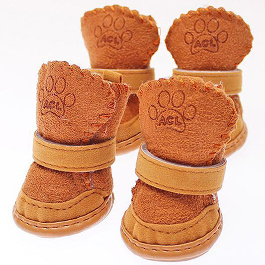 Winter Small Dog Boots Anti-Slip Puppy Shoes Pet Dog Protective Snow Booties