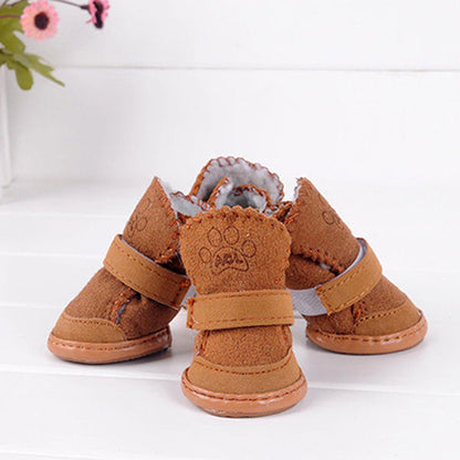 Botas de invierno para perros pequeños, zapatos antideslizantes para cachorros, botines protectores para la nieve para perros y mascotas