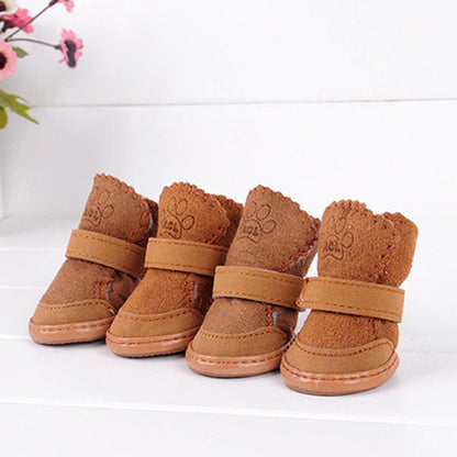 Winter Small Dog Boots Anti-Slip Puppy Shoes Pet Dog Protective Snow Booties