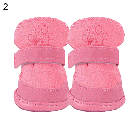 Botas de invierno para perros pequeños, zapatos antideslizantes para cachorros, botines protectores para la nieve para perros y mascotas