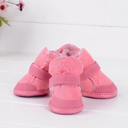 Botas de invierno para perros pequeños, zapatos antideslizantes para cachorros, botines protectores para la nieve para perros y mascotas