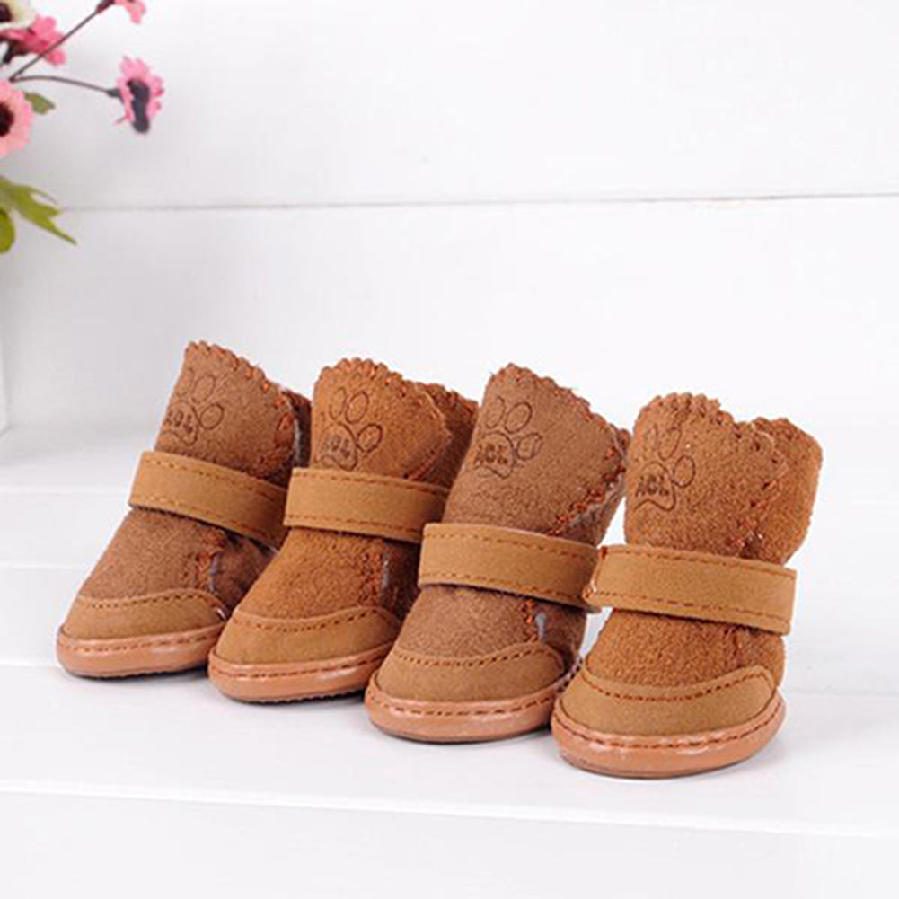 Winter Small Dog Boots Anti-Slip Puppy Shoes Pet Dog Protective Snow Booties