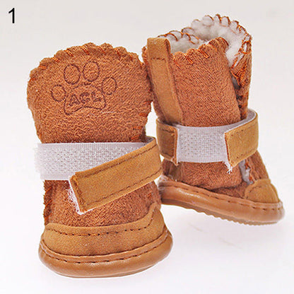 Winter Small Dog Boots Anti-Slip Puppy Shoes Pet Dog Protective Snow Booties