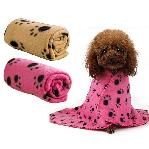 Invierno cálido mascota pata estampado gato/perro cachorro suave manta polar cama cojín estera cubierta