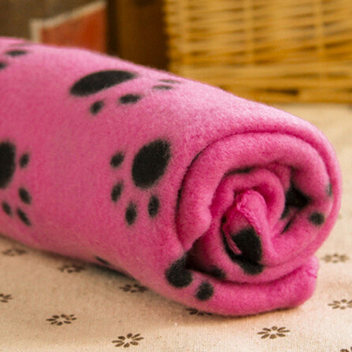 Invierno cálido mascota pata estampado gato/perro cachorro suave manta polar cama cojín estera cubierta