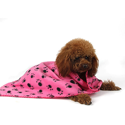 Invierno cálido mascota pata estampado gato/perro cachorro suave manta polar cama cojín estera cubierta