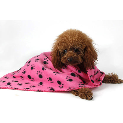 Invierno cálido mascota pata estampado gato/perro cachorro suave manta polar cama cojín estera cubierta